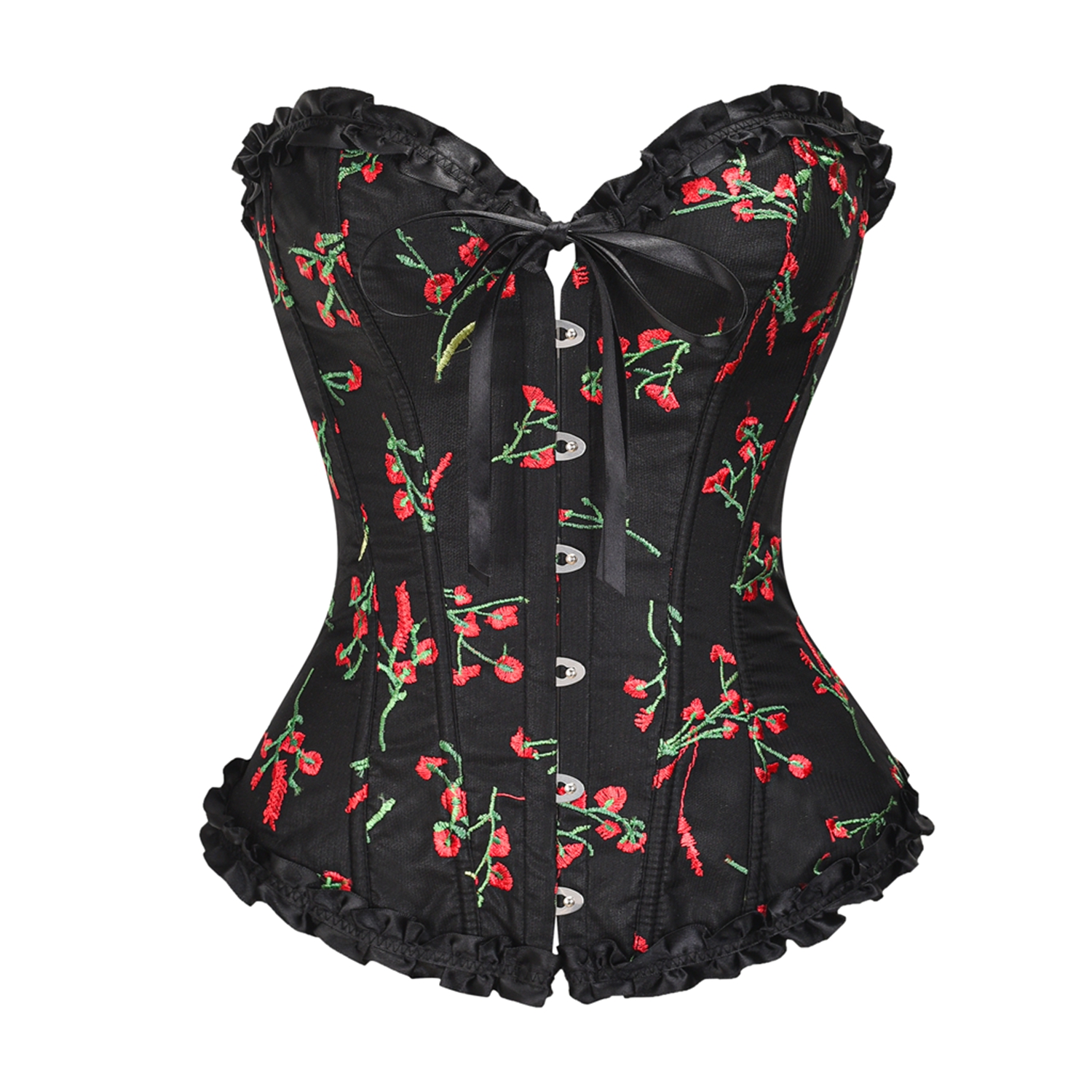 Sexy Lace Flower Women Bustier Elegant Ladies Lingerie Overbust Corset Top